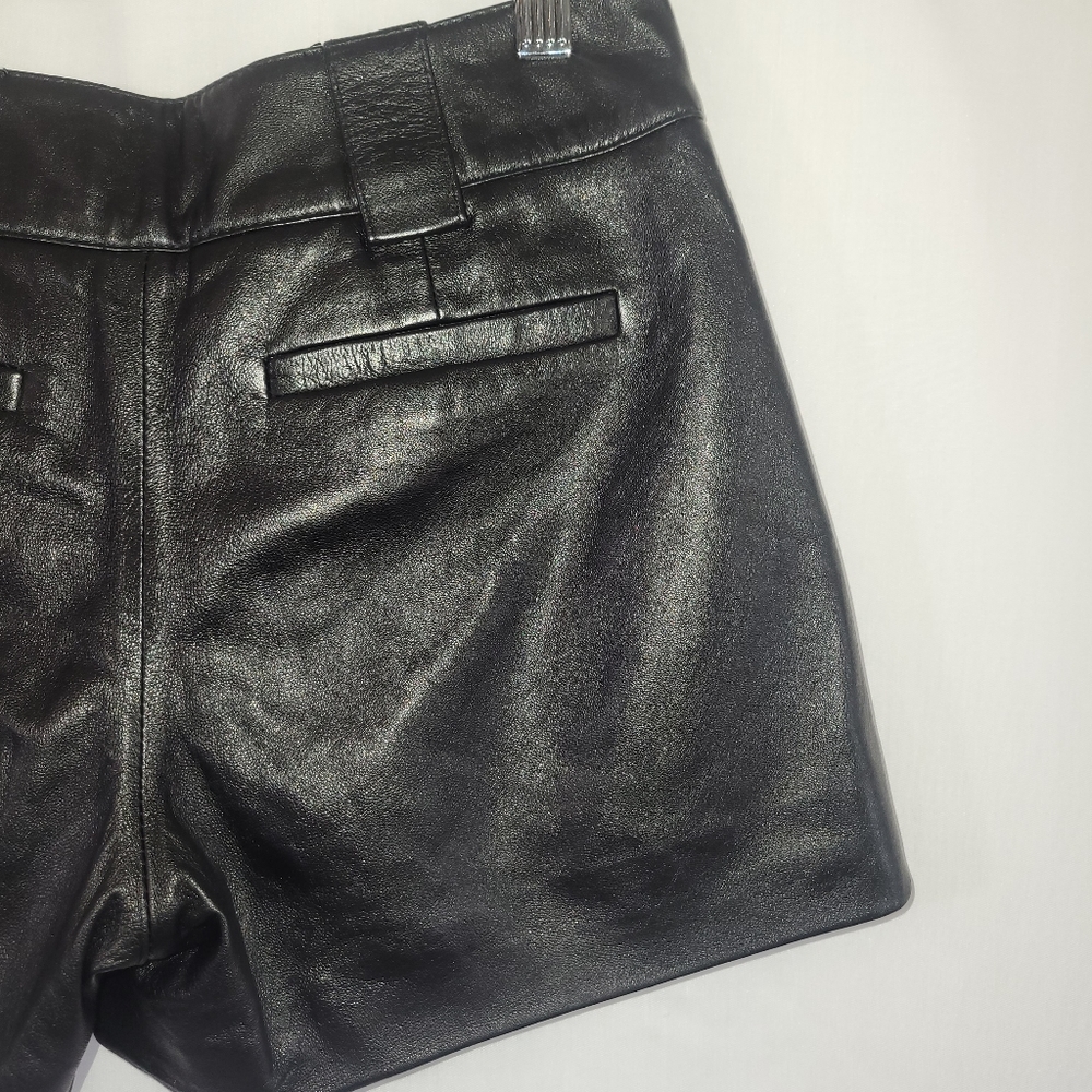Milly of New York Black Leather Shorts - Picture 4 of 7
